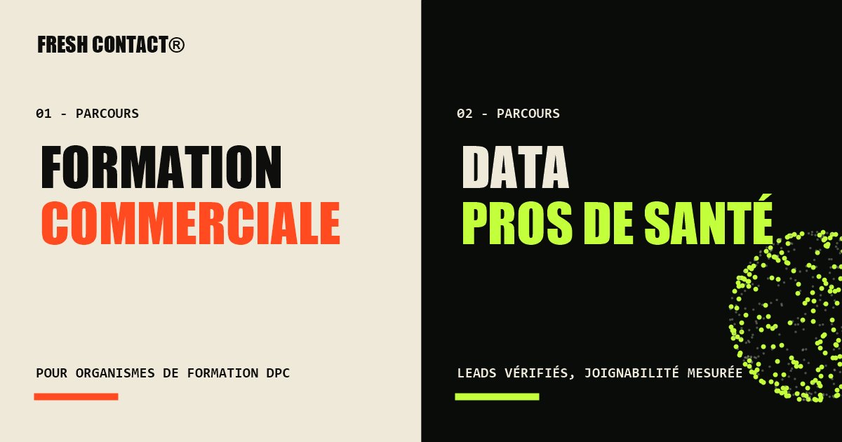 Visuel du site Fresh Contact, conseil commercial santé